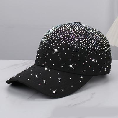 Fashion Diamond Hat Korean Version Trendy Versatile Full Diamond Baseball Cap For Spring Autumn Travel Sun Shading Duckbill Hats