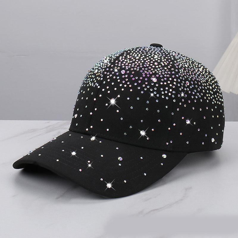 Fashion Diamond Hat Korean Version Trendy Versatile Full Diamond Baseball Cap For Spring Autumn Travel Sun Shading Duckbill Hats