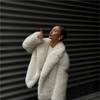Winter warm imitation fur coat white suit collar fur coat fashion temperament fox fur coat women