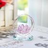 Stable Base Crystal Lotus Ornament Reflection Effect Clear Lotus Flower Collectible  Home Decor