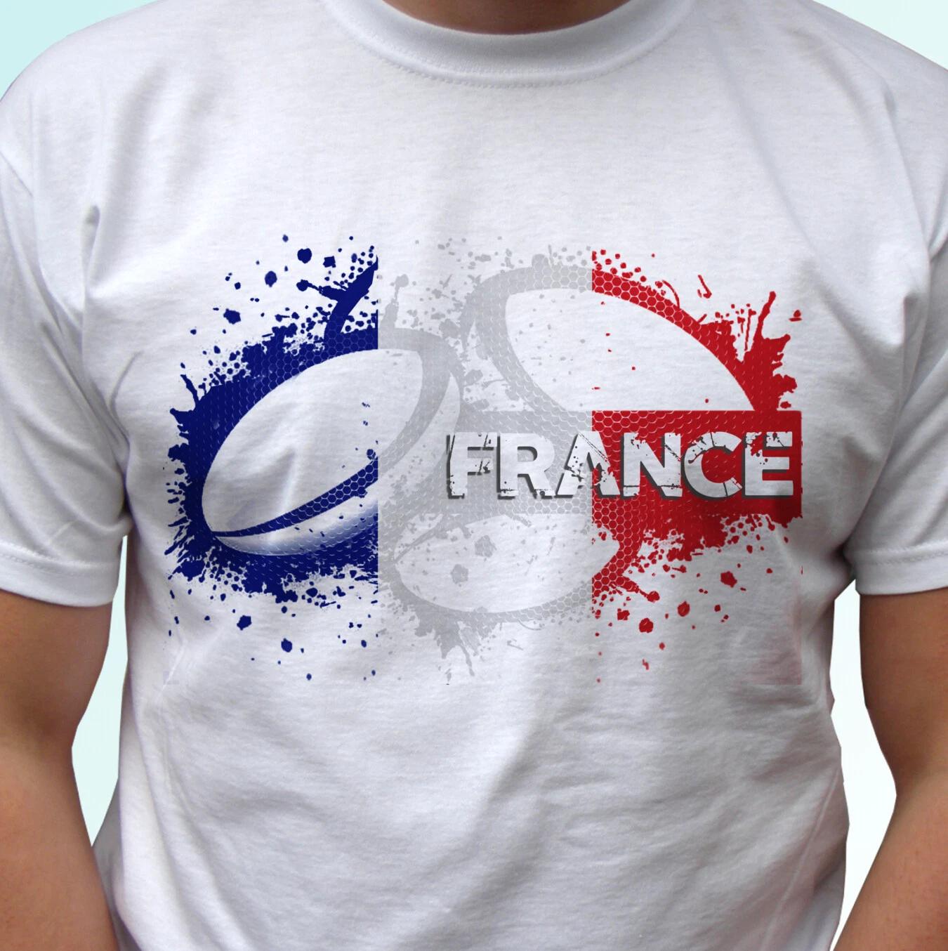 

France Rugby flag white kids boys T-Shirt Rugger top tee football gift design all sizes 100