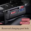 1x Car Console Side Front Seat Gap Filler Organizer Storage Box PU Leather Black
