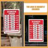 Cartel de Horario Comercial para Uso en Tienda PVC 2 Piezas Rojo Abierto Pegatinas de Horario Cambiables