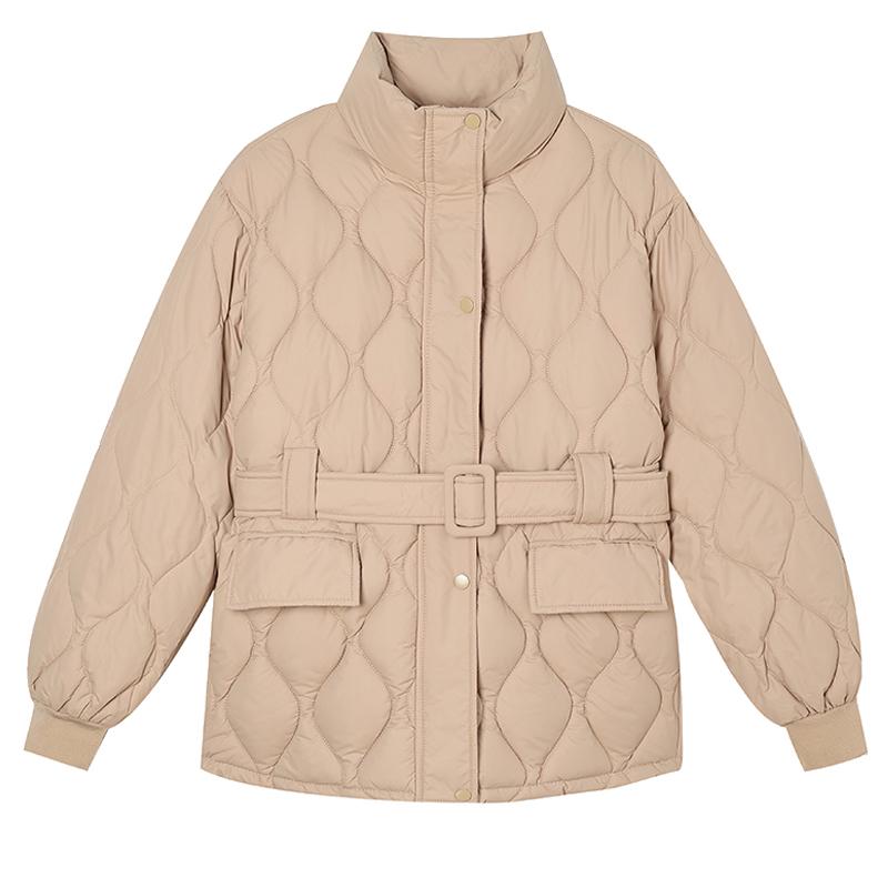 Fashion Winter Woman Parkas With Belt Loose Thick Warm Jackets Women's Coats