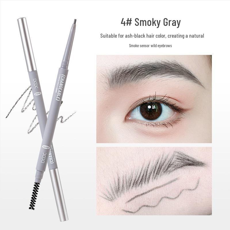 Xixi 3D Misty Eyebrow Pencil: Natural, Distinct Strokes; Waterproof, Sweatproof, Smudge-Proof; Double-Ended.