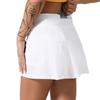 Tennis Short Skirt Breathable Sport Solid Color Skirt Women Sports Golf Skirt High Waist Skirts Quick Drying Double-deck Skirt With Pockets