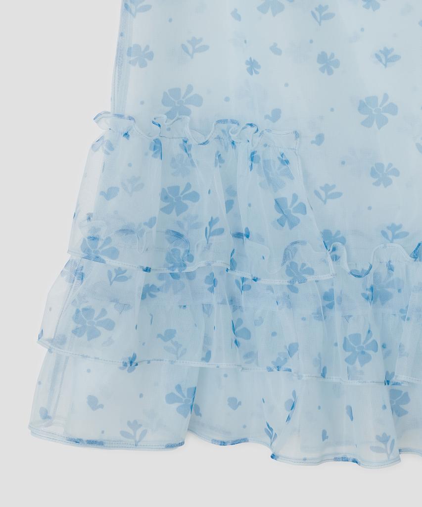 Taibseobiseu Mesh Ruffled Layered Dress [Blue]