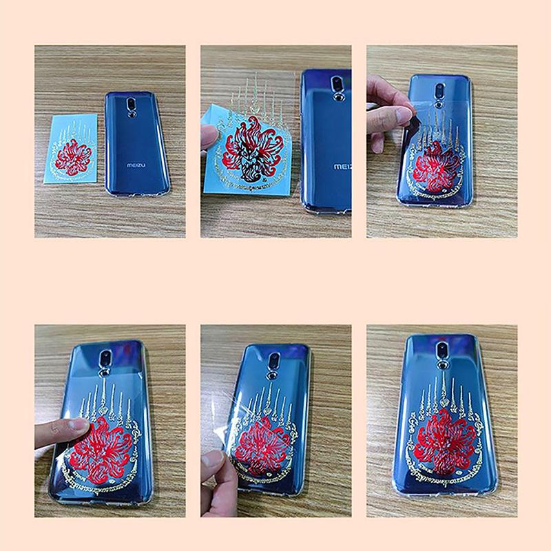 Budism Național Tradițional Transbordare Lucky Wealth Cultură Autocolante cu caractere Autocolante metalice pentru telefonul mobil