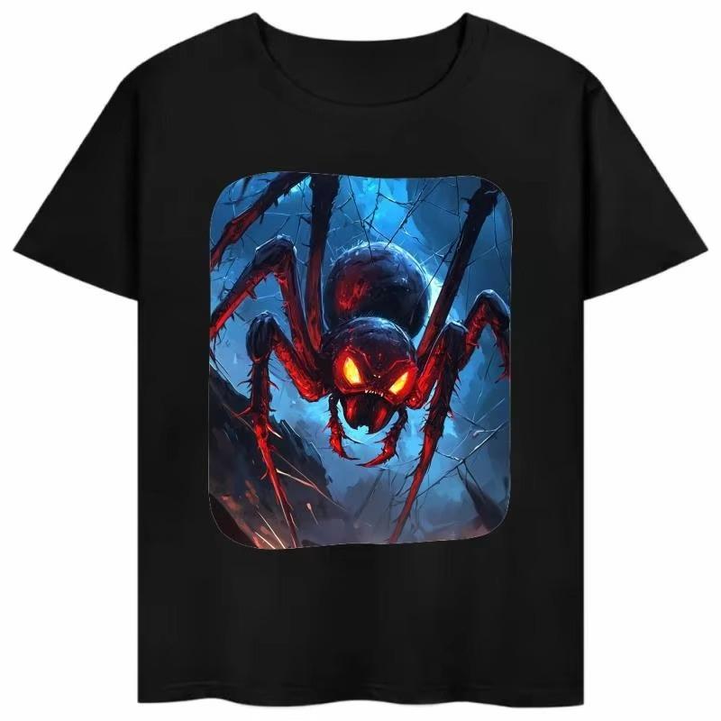 SpiderUnisex printed Tshirt 2026 summer new style loosefitting casual trendy shortsleeved top