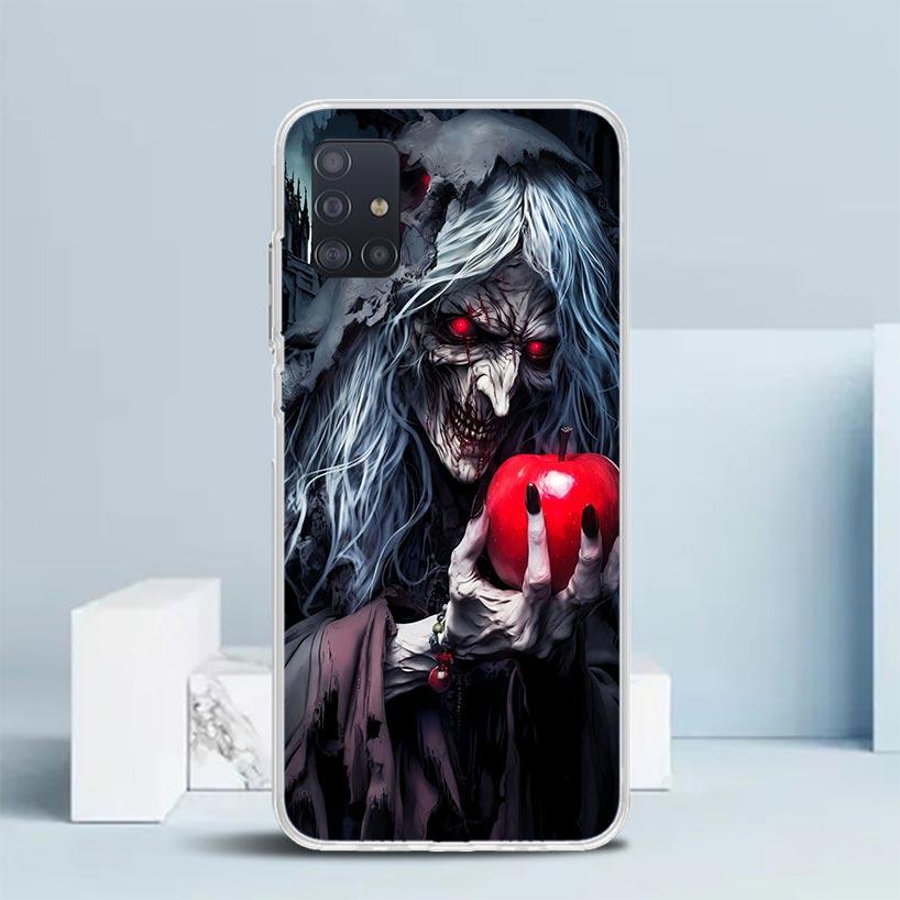 Halloween Moon Witch Horror Soft Cover for Samsung Galaxy A12 A22 A32 A52 A72 A02S Phone Case Note 20 Ultra 10 S10 Plus A51 A71