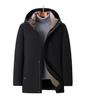 Dad's Winter Fleece-Lined Cotton Coat with Detachable Hood for Middle-Aged and Elderly Men - Thickened and Warm.