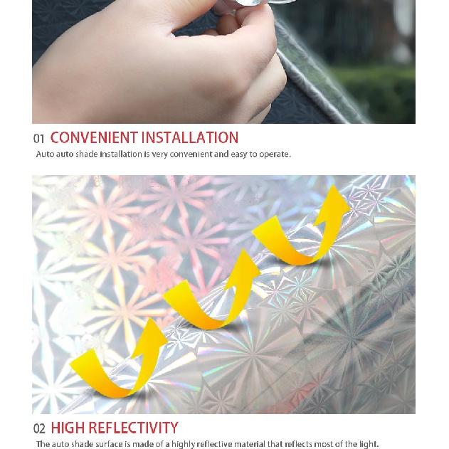SEAMETAL Car Windshield Sun Shade Front Window Sun Protection Cover Suction Cup Sunshade Aluminum Foil UV Reflection
