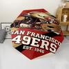 San Francisco 49ers LOGO Print Automatic Umbrella, 8 Rib Iron Frame, Plastic Handle, Suitable for Outdoor Travel &Daily , Ideal Gift