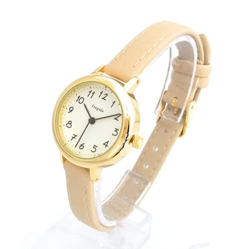 Fragola Women's Watch, H00921S-1 GD/BE, Beige, Sweatproof Strap, 10 ATM Water Resistant