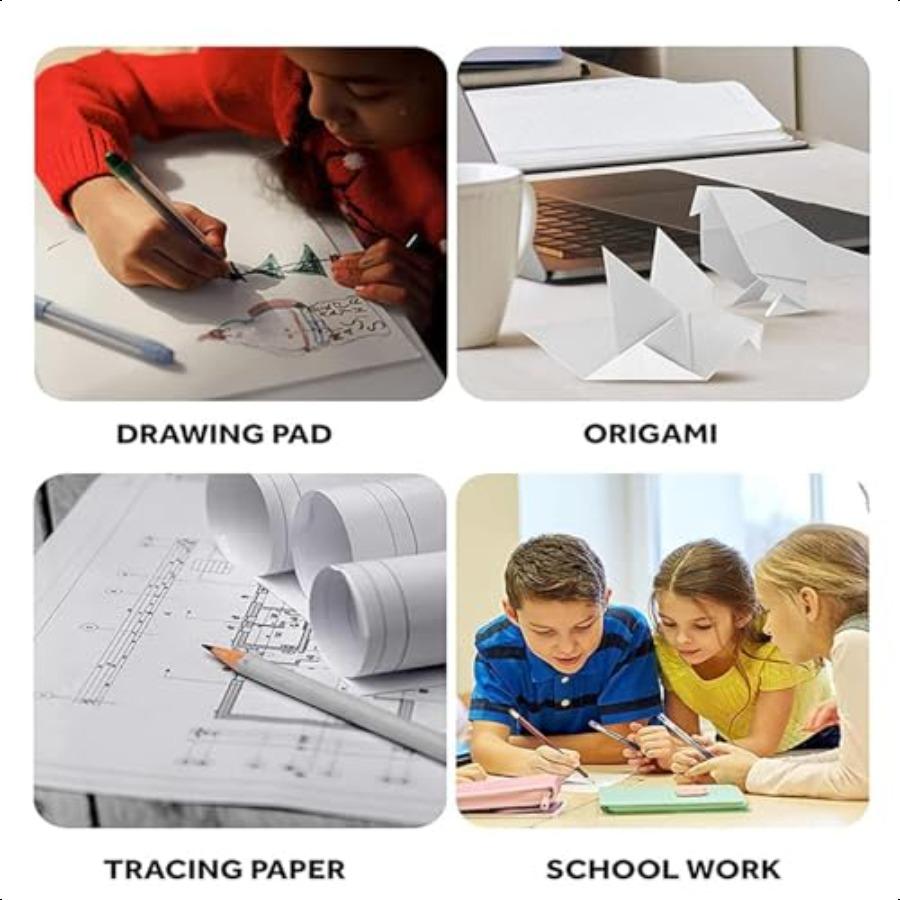 18x 24 Kraft Paper Sheets Bulk White Paper Large Craft Paper for Arts Drawing DIY Projects White Wrapping for Gift Shipping Pac