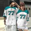 Mens Oversized Hip Hop Streetwear T-Shirt Loose Fit Short Sleeve Cotton Graphic Tee
