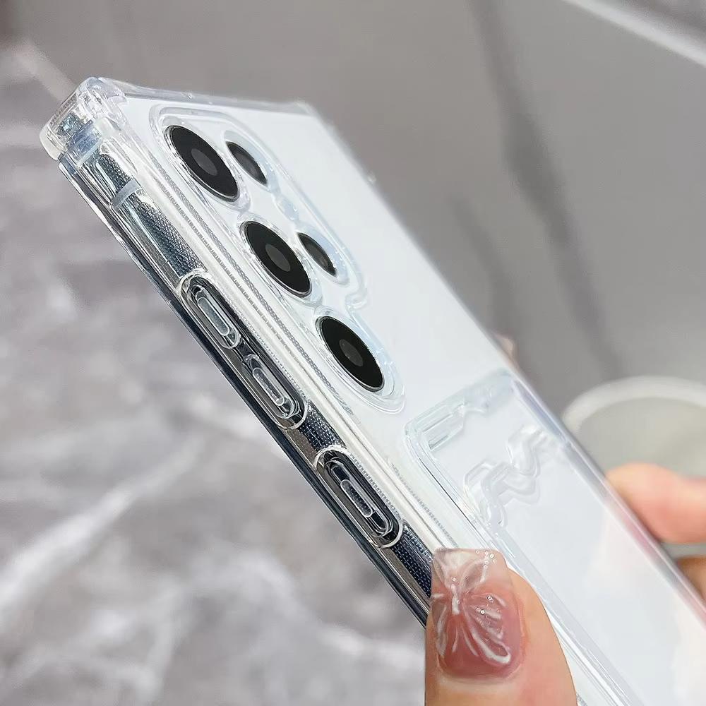 Soft Transparent Card Holder Bag Phone Case for Samsung A57 A16 A17 A56 5g A37 A07 A55 A36 Galaxy S23 S24 S25 S26 Ultra Cover