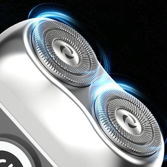 Men Double Head Electric Shaver, IPX7 Waterproof Wet Dry Shaving Razor, Rechargeable LED Display Mini Beard Trimmer for Travel