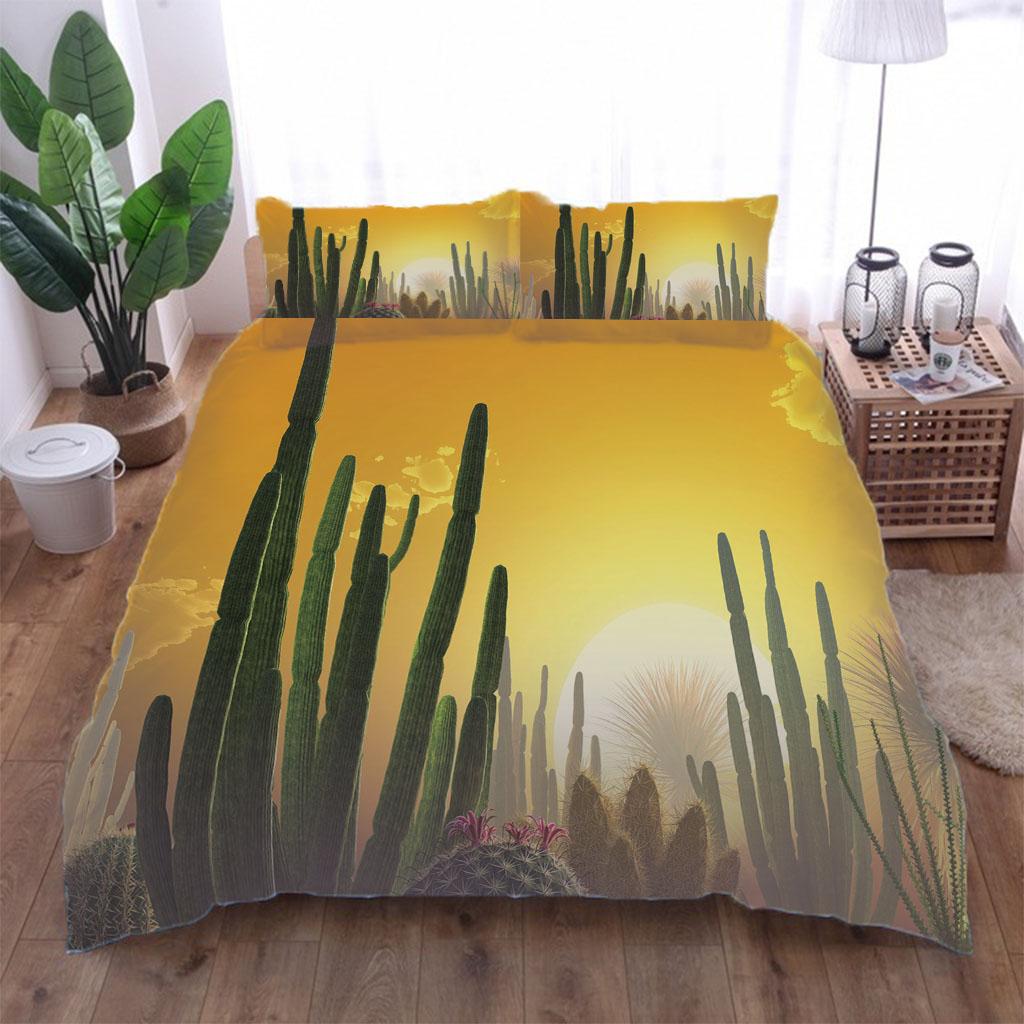 Bedding Collection 3D Plant Cactus Printing Bedclothes Duvet Cover With Pillowcases Comforter Cover King Queen Twin Home Textiles