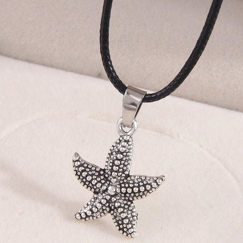 Janla Starfish Pendant Necklace and Earrings Set , Single - Sided Fashion Jewelry Set for Women , Alloy
