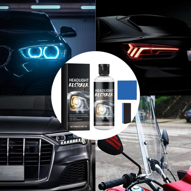 Tekutina na opravu škrábanců na čočkách světlometů 100 ml Auto leštidlo na světlomety Sada na renovaci světlometů Detailing Autokosmetika