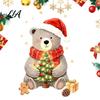 Festive Winter Window Decorations Christmas Bear Static Clings, Cute Holiday Glass Decals, Waterproof PVC Gift for Kids Stickers Home Store Doors And
