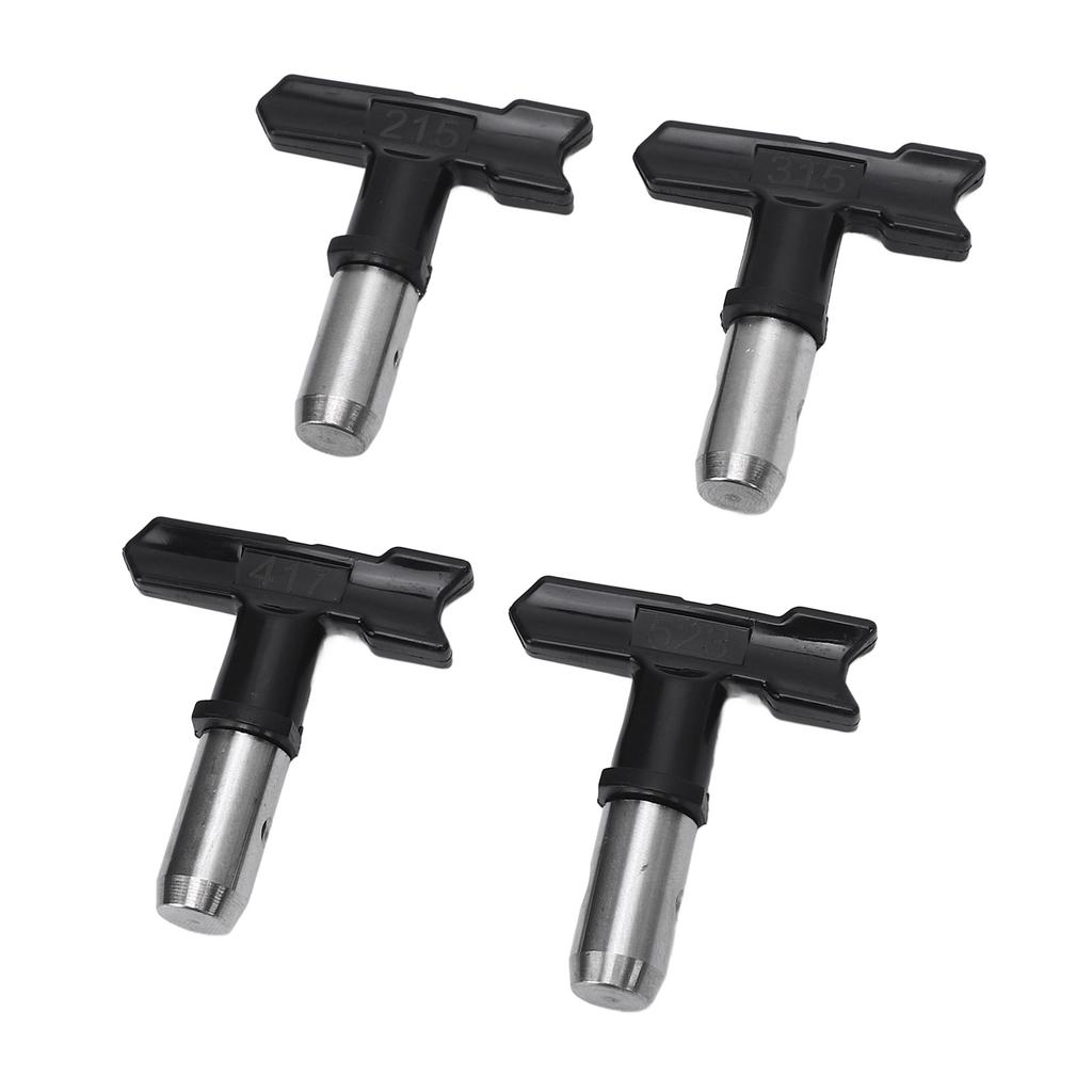 4 Sets Airless Paint Spray Tip 215 315 417 523 Black Latex Paint Spray Nozzle for Furniture Fence