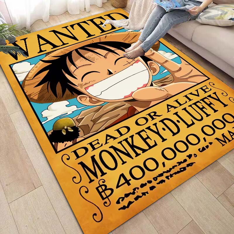 

One Piece Straw Hat cartoon rug, suitable for playrooms, bedrooms, living rooms, sofas, and other home décor, as well as non 60x90cm