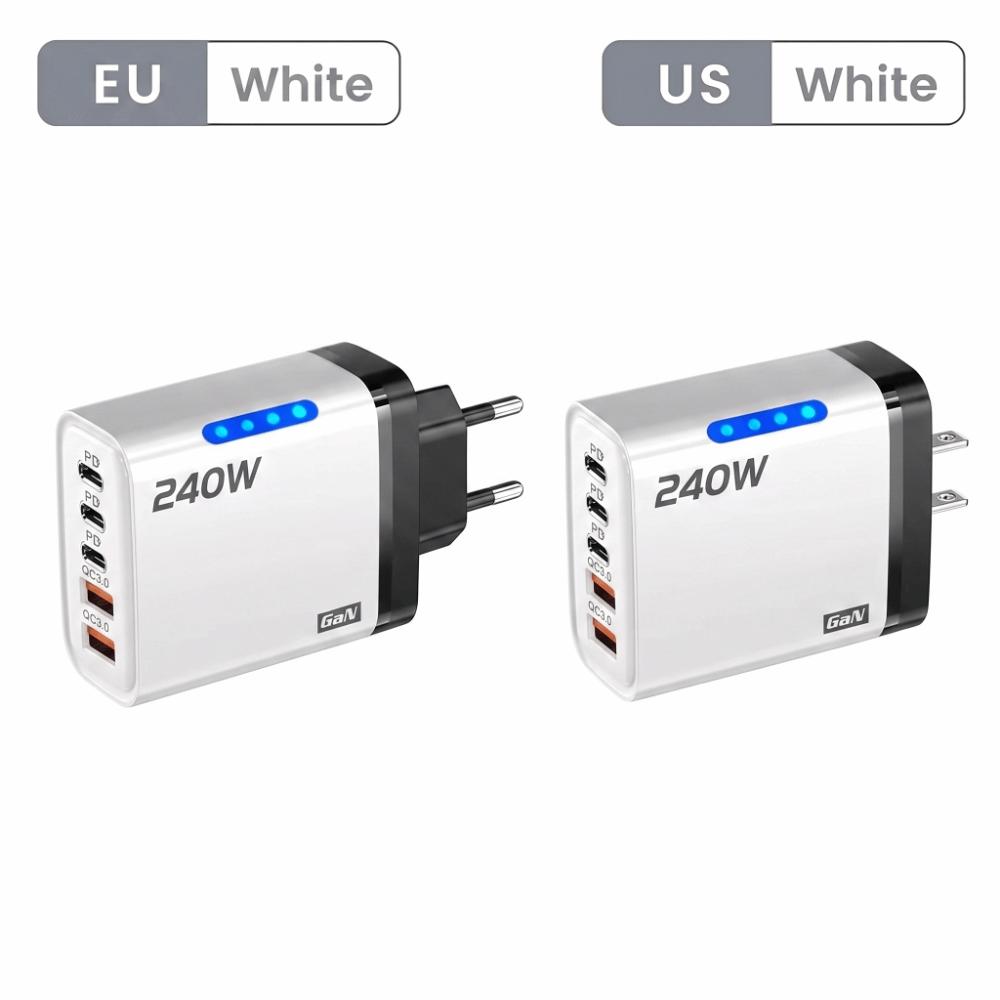 GaN Phone Charger Adapter 5 in 1 Mobile Phone USB C Charger Wall Charger Adapter Office Use