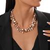 Shell Double Geometric Necklace Light Luxury Niche Vintage Seaside Jewelry