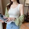 Women Ribbed Tank Top Scoop Neck Sleeveless Camisole Top Fitted Basic Summer
