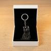 2 PCS Cute Black Kitten Keychain Acrylic Bag Hanging Creative Mini Cat Pendant  Girls Women