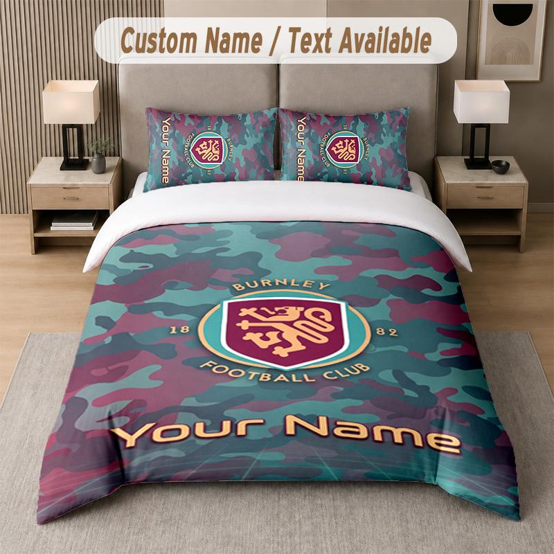 Burnley Football Design Bedding Set Custom Text 1 Duvet Cover & 2 Pillow Cases