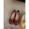 Flat-bottomed small fragrant single shoes women's shoes 2025 new spring and autumn red ballet French gentle evening shoes