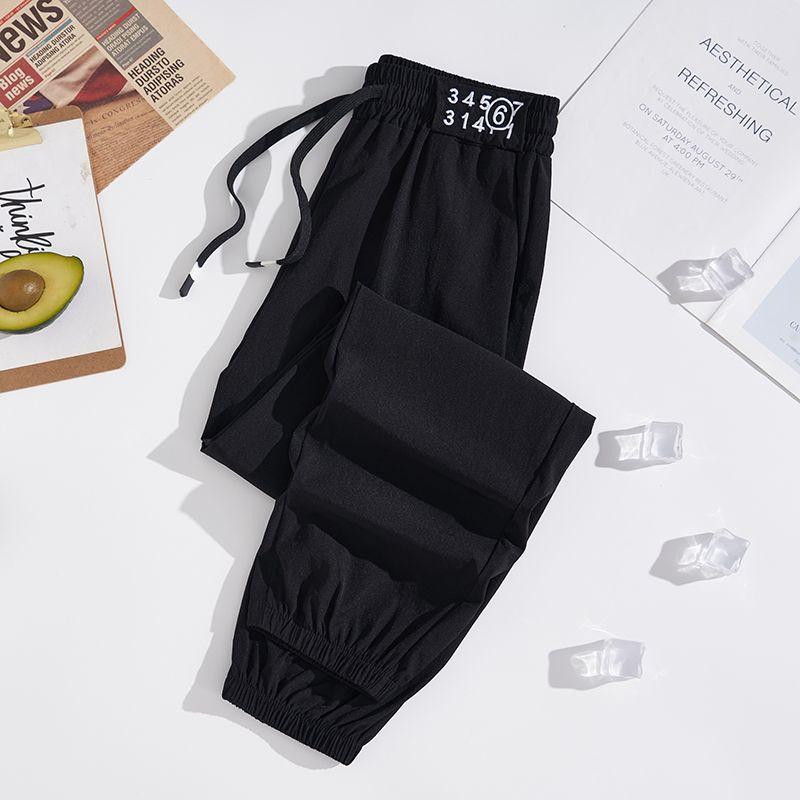 

Повседневные спортивные брюки Свободные зауженные Беговые Летние Тонкие брюки Новинка Женская одежда Уличные Быстросохнущие брюки Брюки для йоги Black 2XL