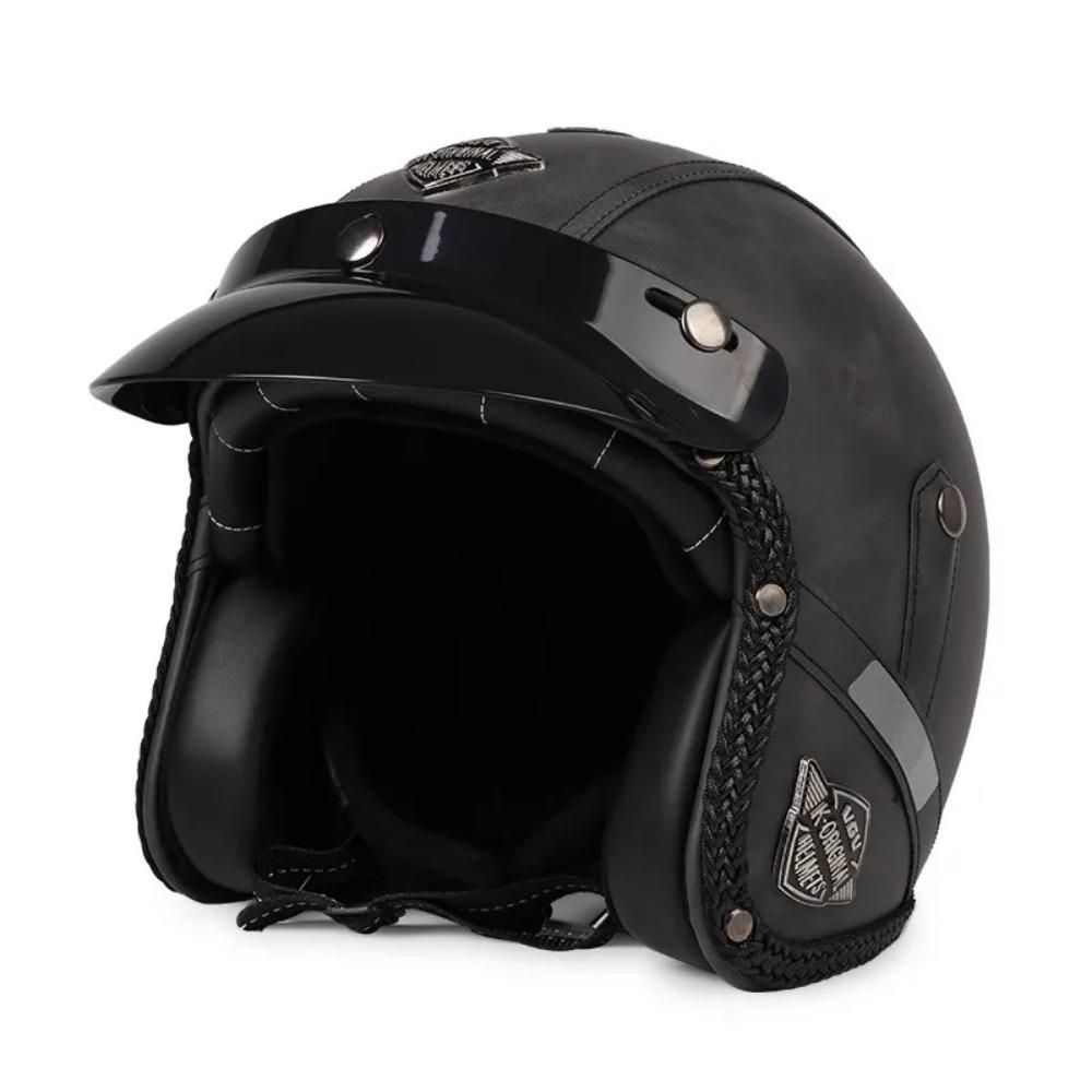 Vintage Semi Open Motorcycle Helmet Motocross Motorcycle Accessories 3/4 Motorcycle Helmet Open Face Men Women Cycling Goggles
