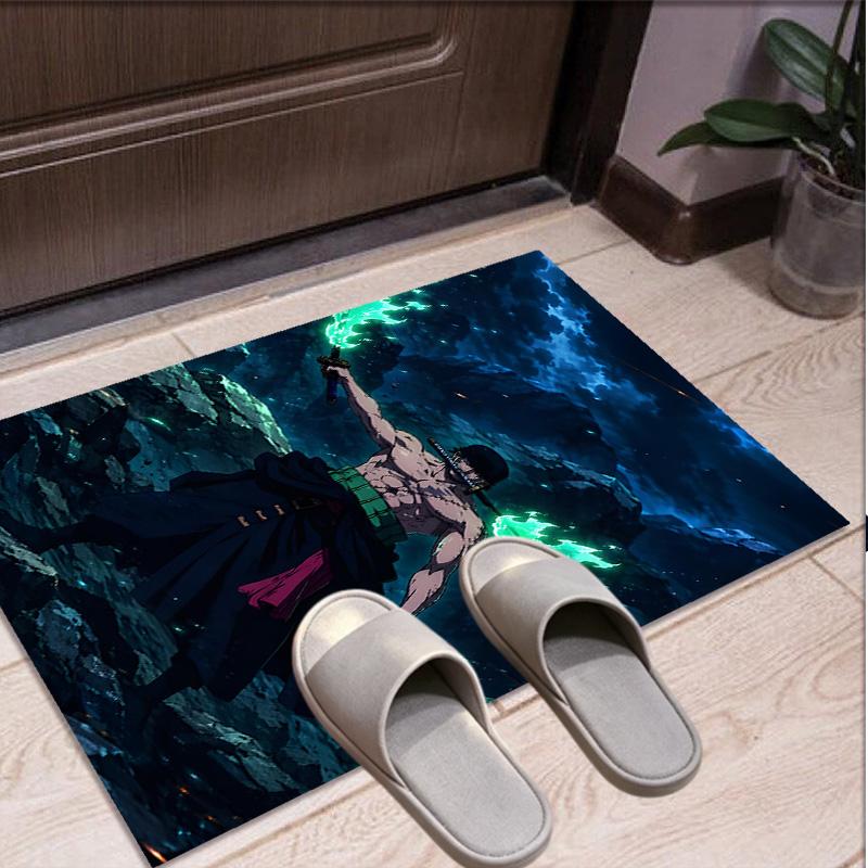 Roronoa Zoro Pattern Rug, Indoor/Outdoor Mat, for Picnic, Gameroom, Bedroom, Office, Living Room, Home Decor Carpet, Birthday Gift