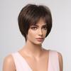 EASIHAIR Perruques synthétiques courtes pour femmes, perruques Bob brunes, cheveux naturels bouclés, à reflets, Fiber haute température, Cosplay