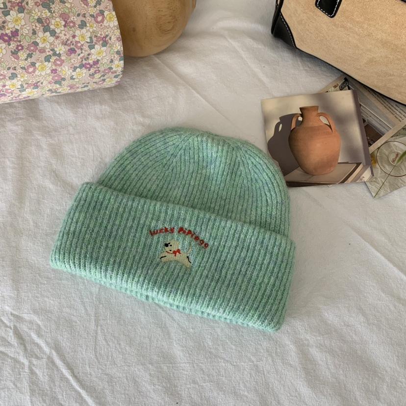 The Embroidered Bear Knitted Hat Is Versatile Cute and Warm The Woolen Hat Shows Off Your Face The Cool Little Hat Is A New Autumn and Winter Style