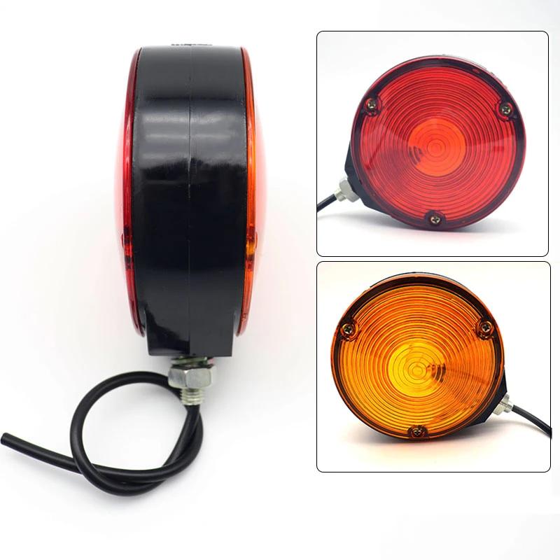 2 Pack 24V Universal Double Side Lights Red + Yellow Car Bulbs Side Marker Lights Signal Lights for Cargo Trailer Truck Auto Accessories