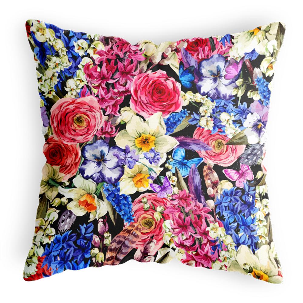 Auto Rückenlehnen Kissenbezug Blüten Blumen Nordischer Stil Büro Lenden Rückenlehnen Kissenbezug Baumwolle und Leinen Leinen Kissenbezug