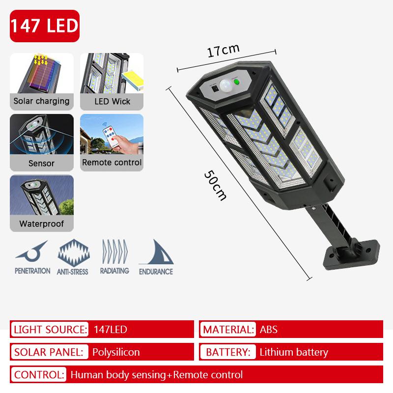 20000LM High-power LED Solar Lamp Motion Sensor with 3 Modes IP65 Waterproof Solar Street Light Porch Courtyard Outdoor Lighting