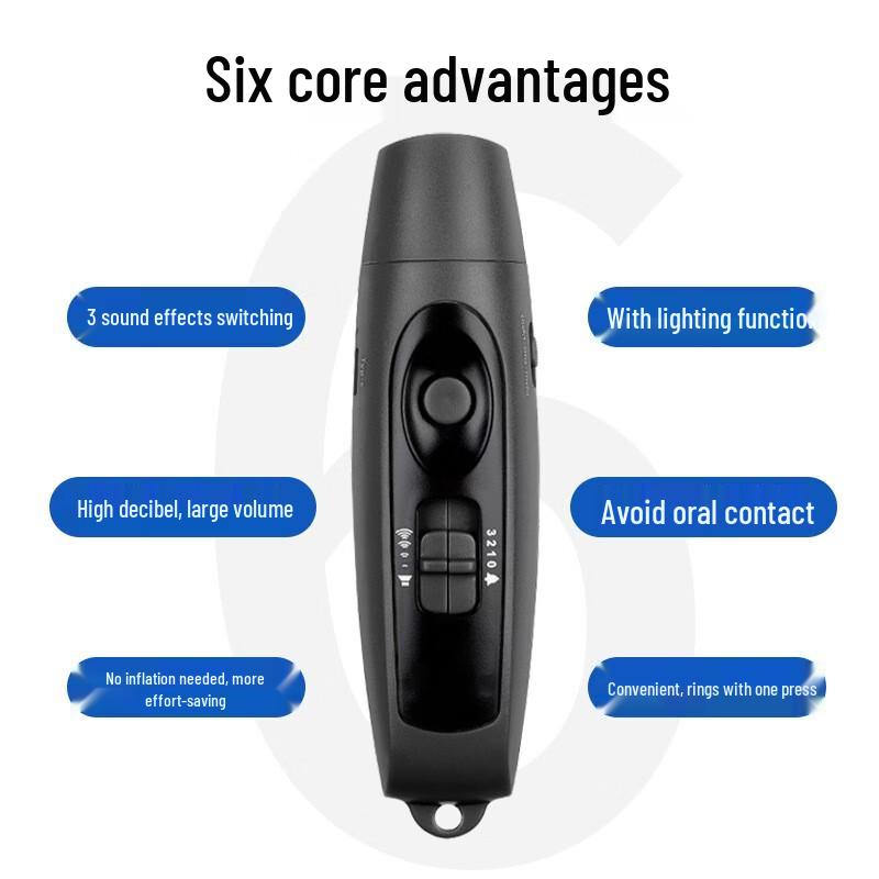 USB Rechargeable Electronic Whistle with Light