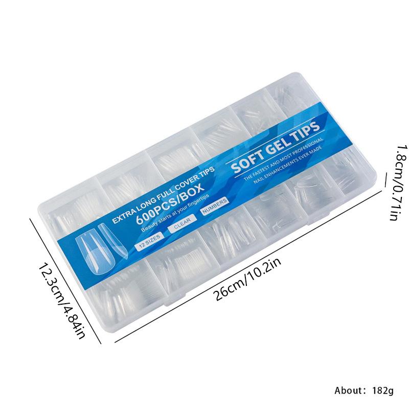 600 Buc/Cutie Unghii False Transparente Mate French Migdală Acrilic Picătură de Apă Vârfuri Unghii False Pentru Extensie Vârf Instrument Manichiură