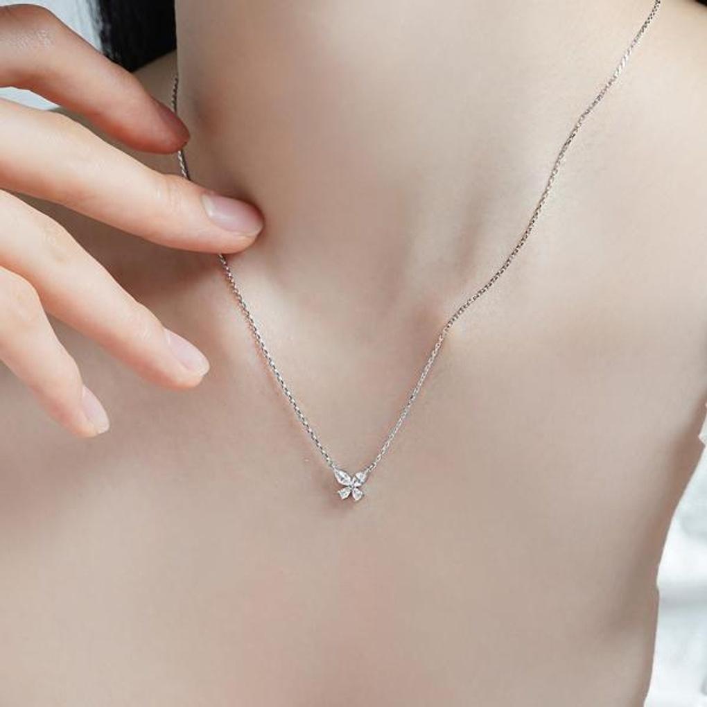 [Dreaming Fly] Cubic Butterfly Pure Silver Necklace OTS321907QWW