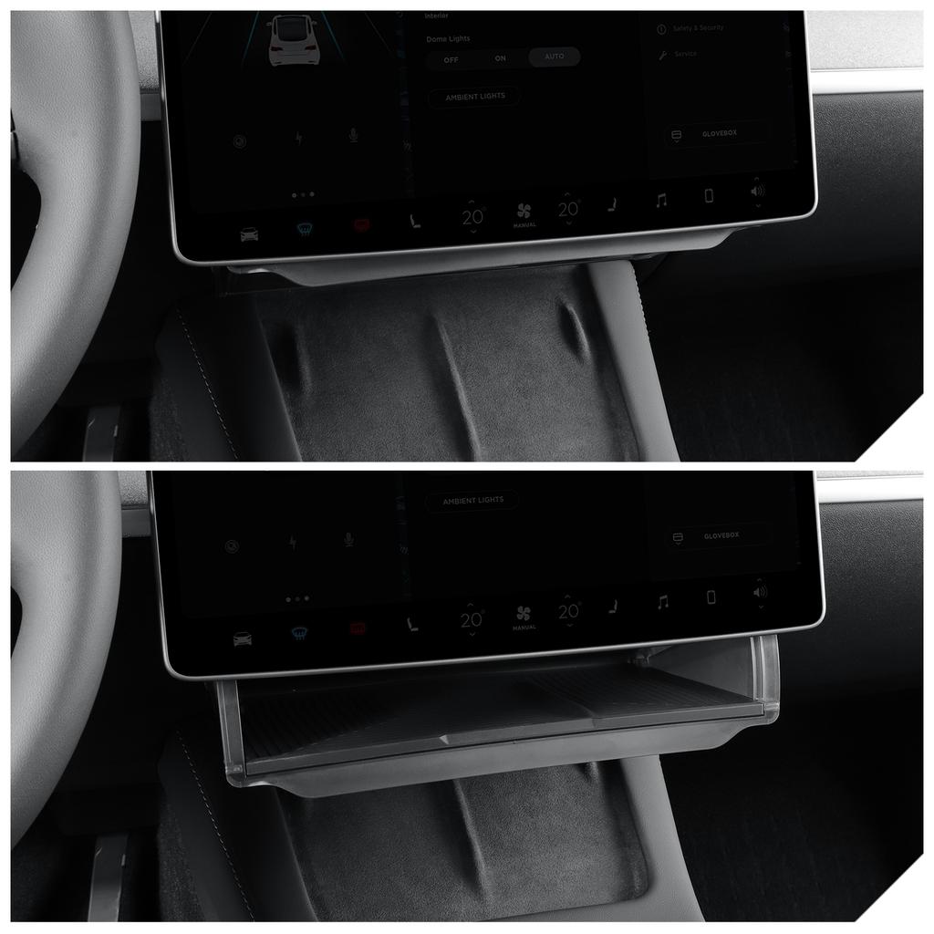 DQMN8 For Tesla Model Y 2024 Car Storage Box Hidden Storage Organizer Case Tray Under The Central Control Screen Model 3 2021-2022