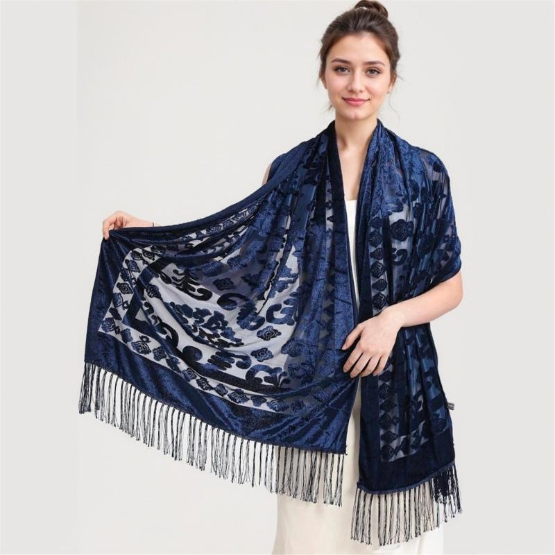 Châle Élégant pour Femme, Écharpe de Style Ethnique Traditionnel pour Robe de Soirée, pour Invitées de Mariage ou Demoiselles d'Honneur