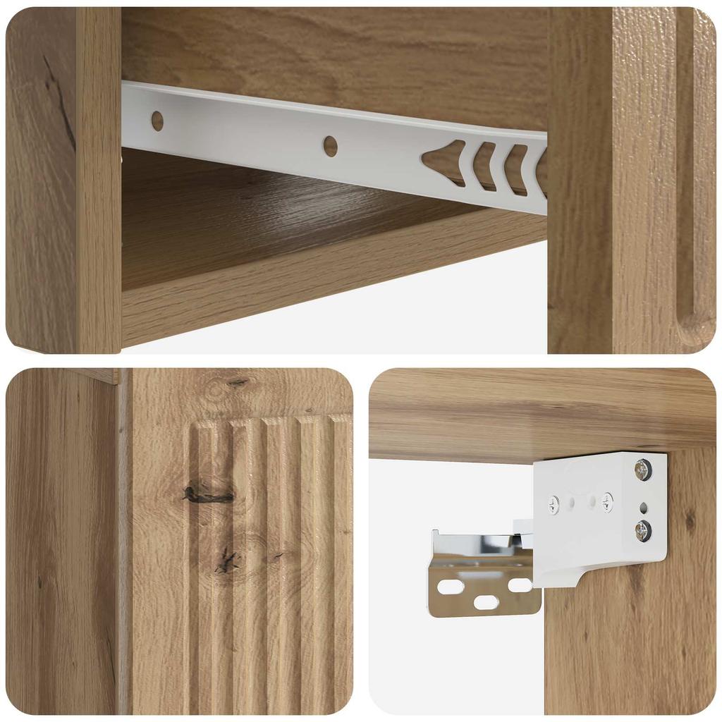 Nightstand Artisan Oak 49 X 34.5 X 20 Cm Engineered Wood