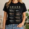 Shark Species Identification Chart Shirt, Marine Biology Tshirt, Ocean Animal Lover Gift, Vintage Great White Hammerhead Educational Graphic
