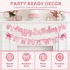 Butterfly Bowknot Happy Birthday Banner Multicolor Wall Hanging Banner  Birthday Party